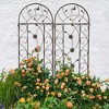 MAYEERTY 4 Pack Metal Garden Trellis 86.7 x 19.7 Inch Rustproof Climbing Plants Support Brown Outdoor Flower - 4 of 4