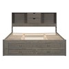 PAGED Modern Wooden Storage Bed, Queen Size Bed Frame with Storage Headboard and 8 Drawers, Platform Bed for Bedroom, No Box Spring Needed - 3 of 4