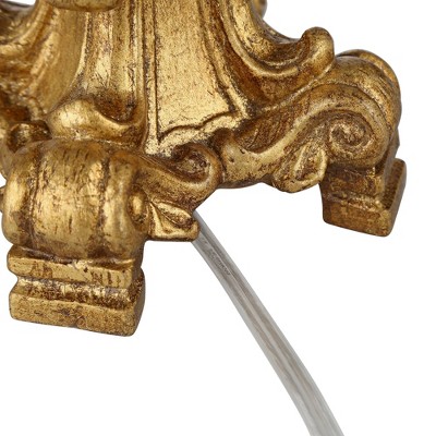 French Gold Alabaster Glass Traditional Torchiere Lamp
