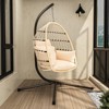 Whisen 42 in. W 1-Person Metal Wicker Patio Swing with Cushion - 2 of 4