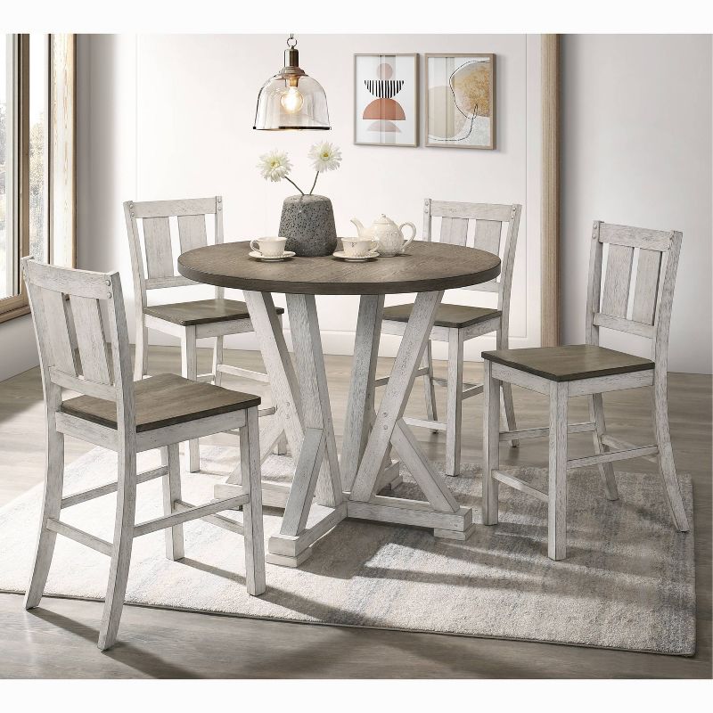 5pc Holmsteed Counter Height Dining Set Cremini Brown/Antique White - HOMES: Inside + Out, 3 of 8