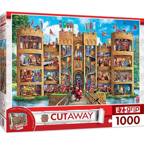 Masterpieces Inc Cut Aways Medieval Castle 1000 Piece Large Ez Grip Jigsaw Puzzle Target