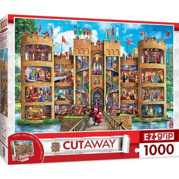 MasterPieces Inc Cut-Aways Medieval Castle 1000 Piece Large EZ Grip Jigsaw Puzzle