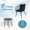 3 Piece Patio Bistro Set, Outdoor Wicker Apartment Balcony Furniture Sets, Rattan Table and Chairs Set of 2 for Porch Backyard Lawn Poolside Deck - 2 of 4