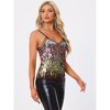 Allegra K Women's Sequin Sparkle Mesh Panel Sleeveless Party Club Cami Top - 3 of 4
