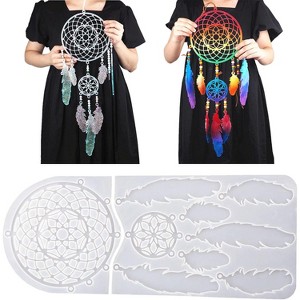 JDICTION Large Dream Catcher Resin Silicone Mold - For Epoxy Resin Wall Hanging, Feather Pendant, Keychain Craft & Home Decoration - 1 of 4