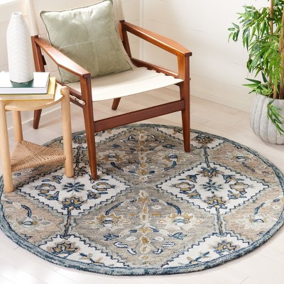 Aspen Chic Handmade Gray Wool 5' Square Tufted Rug