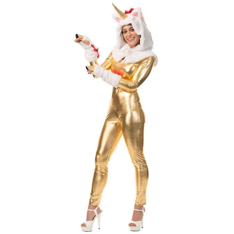 Charades Unicorn Hood And Hooves Adult Costume Kit | Hood and Hooves Only, 1 of 2