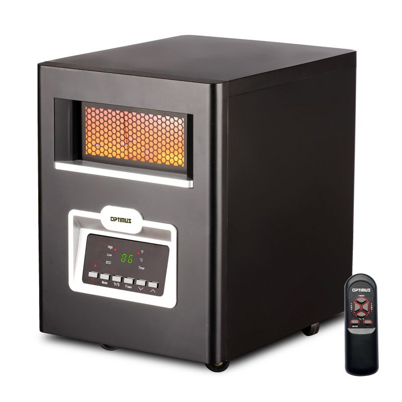 Optimus Infrared Plug-In Quartz Heater with Remote & LED Display, 1 of 4