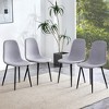 Dolonm Set of 4 Fabric & Metal Spoon Chairs - Minimalist Scandinavian Style, 15.5x16.3x34.5 Inches - 3 of 4