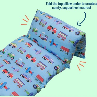 Trains, Planes & Trucks Blue Cotton Polyester Kids Floor Pillow Lounger