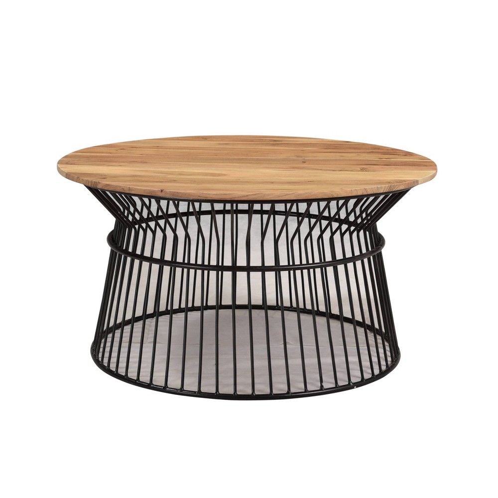 Photos - Coffee Table Finch Round  In Acacia Wood Brown - Timbergirl