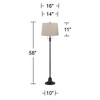 360 Lighting Dyna 58" High Black and Taupe Burlap Shade 2-Light Floor Lamp - 4 of 4