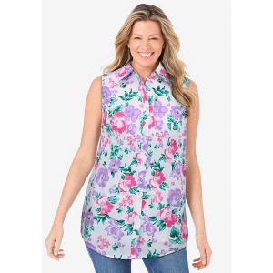 Woman Within Perfect Sleeveless Shirt - 1 of 4