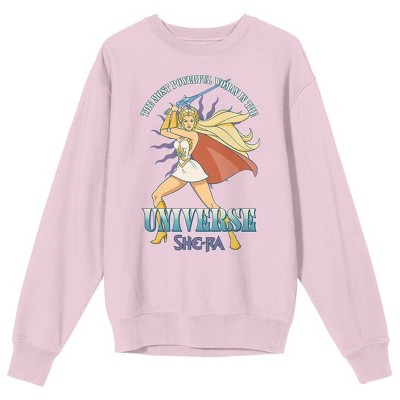 She-Ra Princess Of Power The Most Powerful Woman In The Universe Crew Neck Long Sleeve Adult Cradle Pink Sweatshirt
