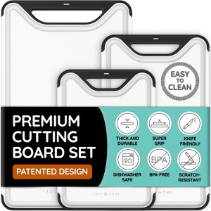 July Home Plastic Cutting Board Set of 3, Dishwasher Safe with Juice Grooves and Non-Slip - 1 of 4