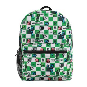 Minecraft Checkered Creeper Print 16” Youth Backpack - 1 of 4