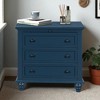 28" Nightstand with Pine Wood Veneer, Minimalist Bedside Cabinet with 3 Drawers, Pull-out Tray, Rubber Legs, Metal Handle - 2 of 4