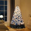 Yaheetech 6Ft/7.5Ft/9Ft Pre-lit Flocked Artificial Christmas Tree - 2 of 4