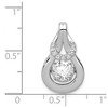 Black Bow Jewelry Platinum Plated Sterling Silver & CZ Love Knot Pendant, 14 x 21mm - 4 of 4