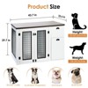 43'' Dog Crate Furniture,White-Brown Wooden Dog Crate with Storage Drawers and Compartments - 2 of 4