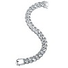 Guili Mens Rhodium-Plated Sterling Silver Curb Chain Bracelet with Iced Out Cubic Zirconia Stones for a Bold and Glamorous Statement Piece - 2 of 4