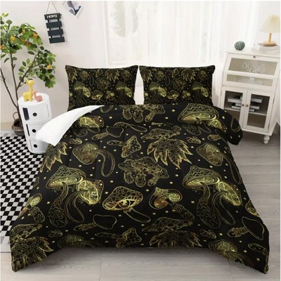 Boersma 3D Printed Bohemian Gothic Comforter Set - Bedding Comforters & Sets with Butterfly and Star Design, Soft Duvet Cover with 2 Pillowcases