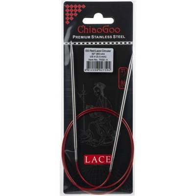 ChiaoGoo Red Lace Stainless Circular Knitting Needles 32"-Size 4/3.5mm