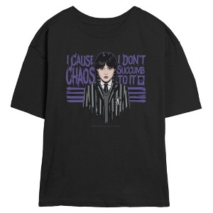 Juniors Wednesday I Don't Succumb to Chaos T Shirt - 1 of 2