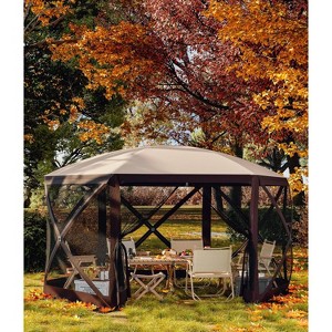 Pop-Up Screen Tent Gazebo, 12 x 12 Ft Camping Canopy Instant Shade, Featuring 6 Removable Canopy,Oxford Fabric for Patio, Backyard, and Lawn. - 1 of 4