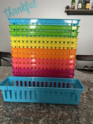 Juvale 12-pack Small Pencil Holder Trays, Elementary Teacher Supplies For  Classroom, Caddy, Plastic Baskets For Storage, Rainbow, 10.0x2.9x2.4 In :  Target