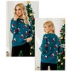 Coolmee Women Christmas Hat Sweet Crew Neck Long Sleeve Knit Christmas Sweater Holiday Photo Shoot Sweater - 3 of 4