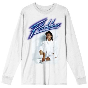 Flashdance 80's Retro Title Crew Neck Long Sleeve White Adult Tee - 1 of 3