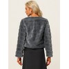 Allegra K Women's Winter Warm Cropped Collarless Faux Fur Fluffy Jacket - 4 of 4