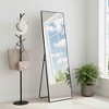 MAYEERTY Aluminum Full-Length Mirror 64x21in, Black, Right Angle, Tempered Glass, With Stand - 3 of 4