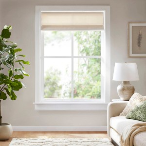 FONTOI Cordless Roman Blind Galen Matte Fabric Weighted Hem Energy Efficient for Room Darkening and Privacy - 1 of 4