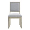 Solid Asian Hardwoods and Fabric Armless Side Chair (Set of 2) with 5" Memory Foam, Kiln-Dried Wood, and Hand-Stained Wheat Finish - 2 of 4