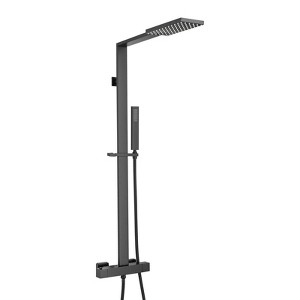ONWITH 2-Function Thermostatic Complete Shower System With Rough-In Valve and Shower Head in Matte Black - 1 of 4