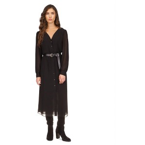 Michael Kors Womens Georgette Belted Shirt Dress - 1 of 2