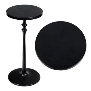 JONATHAN Y Lulu 19.5" Art Deco Classic Pedestal Round Metal Drink Table & Decorative End Table - 1 of 4