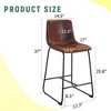 Set of 2 Modern Minimalist Style PU Bar Stools, Dining Chairs for kitchen, bar, and modern home design, 17.7*14.5*37in - 2 of 4