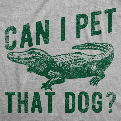 Мужские футболки Crazy Dog T-Shirts, Inc. Mens Funny T Shirts Can I Pet That Dog Sarcastic Alligator Graphic Tee for Men - Crazy Dog Men's T Shirt For Dog Lovers Light Grey M — фото 2
