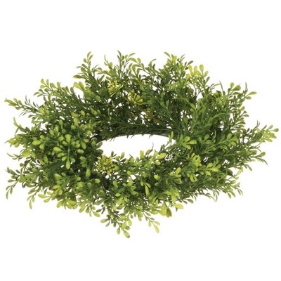 Sullivans Artificial Tealeaf Berry Accent Wreath 9.5"H Green