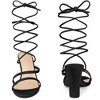 Perphy Women's Strappy Slingback Lace Up Open Toe Block Heels Sandals - 2 of 3