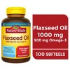 Nature Made Flax Seed Oil with Omega 3 1000mg Heart Health Softgels - Non Vegetarian - 100ct - image 3 of 4