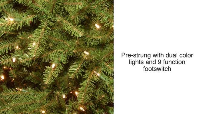 National Tree Company Pre-Lit LED Full Dunhill Fir Hinged Artificial Christmas Tree Dual Color Lights with 9 Function Footswitch, 2 of 6, play video