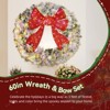 SEVOBAL Wreaths Artificial Christmas Wreath with Bow Winter Wreath Indoor Outdoor Holiday Xmas Decorations, Multicolored, 60"*60"*4" - 3 of 4