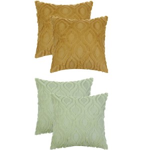 Unique Bargains Patterned Soft Shaggy Plush Faux Fur Throw Pillow Covers Set 4 Pcs - 1 of 4