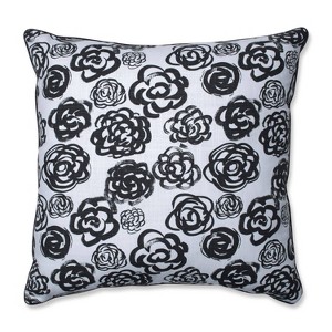 Phoebe Ink Oversize Square Floor Pillow Black - Pillow Perfect, White Black