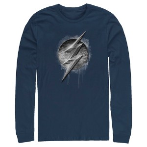 Men's Zack Snyder Justice League The Flash Silver Logo Long Sleeve Shirt - 1 of 4